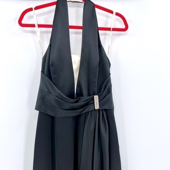 David's Bridal Black Halter Neck Formal  Prom Bridesmaid Dress size 6 - Picture 13 of 14